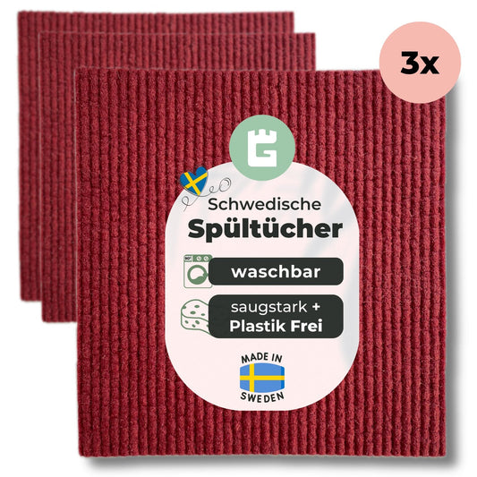 Spüllappen Rotwein Winter Edition - saugstarke Schwammtücher Plastikfrei