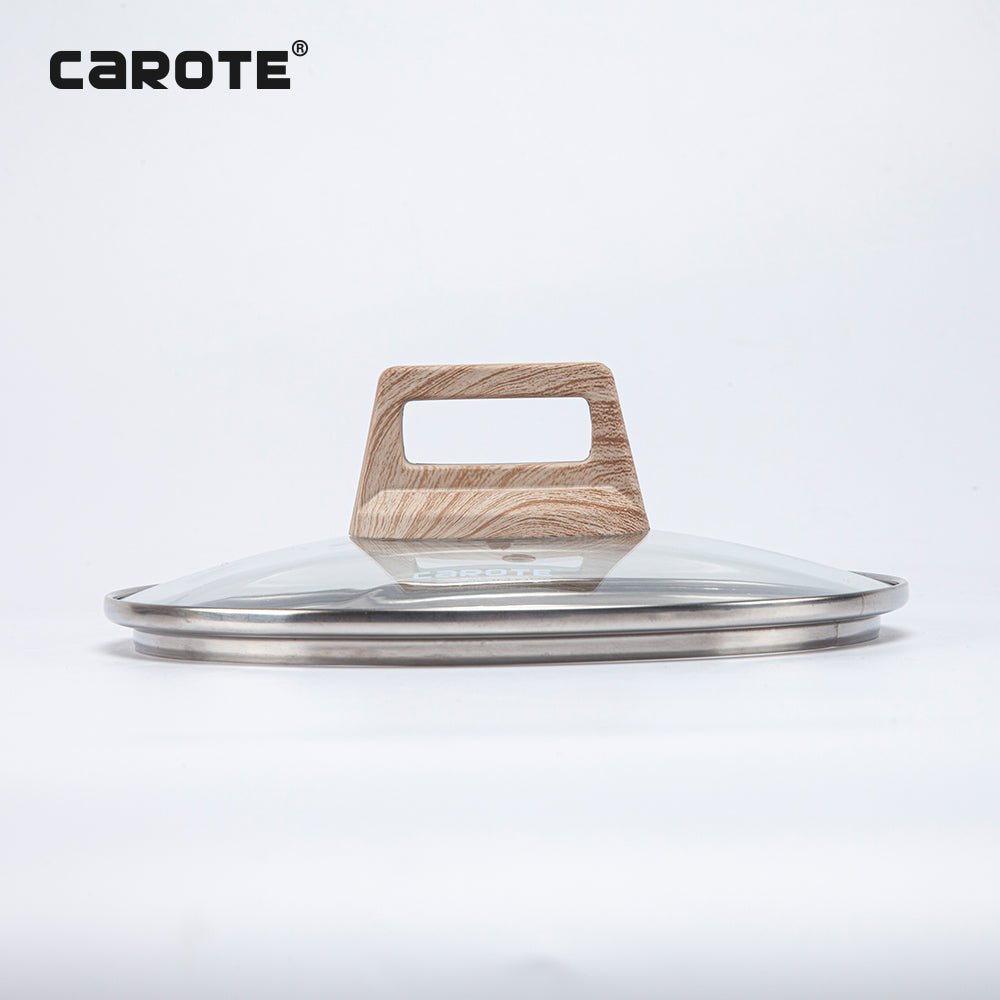 Hitzebeständiger Glasdeckel der Serie Carote® Woody - Seitenansicht