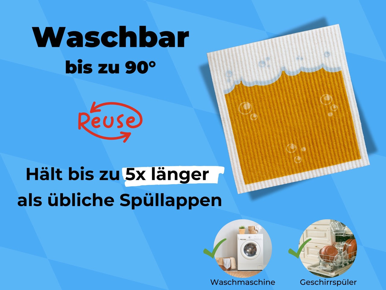 Bier Spültücher bedruckt (5x) als nette Geschenkidee