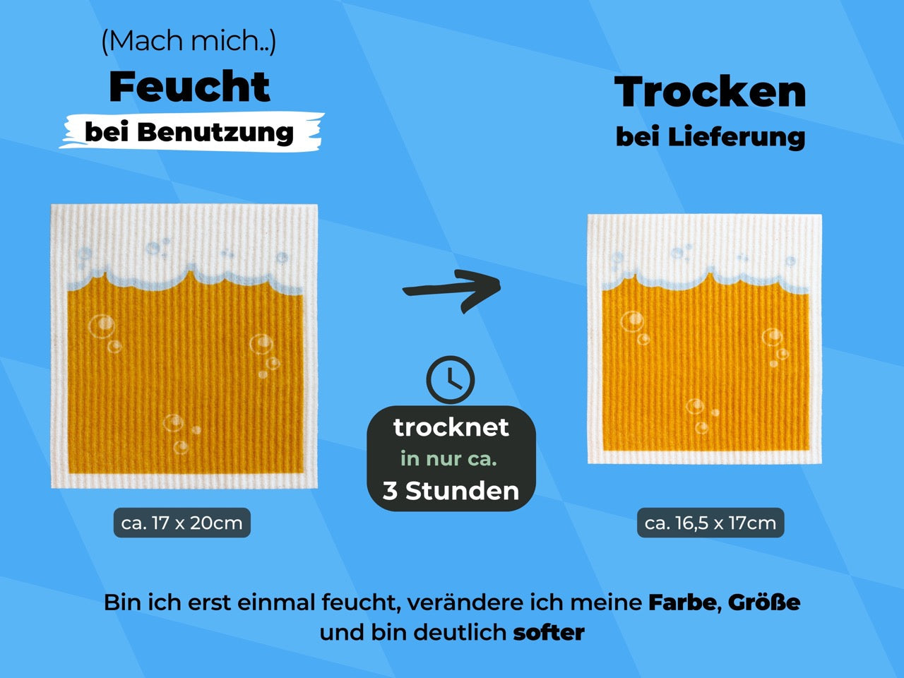 Bier Spültücher bedruckt (5x) als nette Geschenkidee