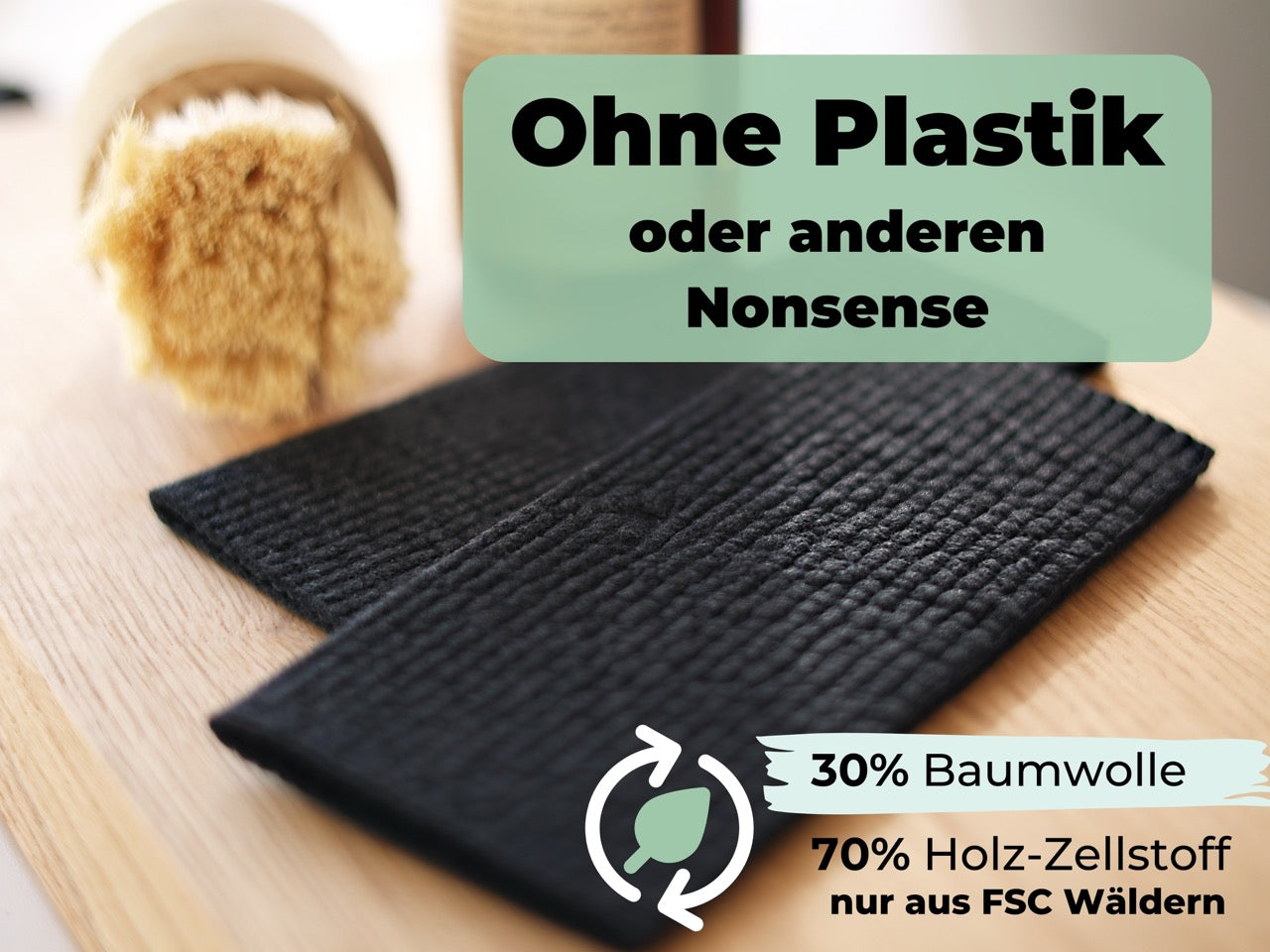 Geschenkset schwedische Spüllappen Schwarz (2x)
