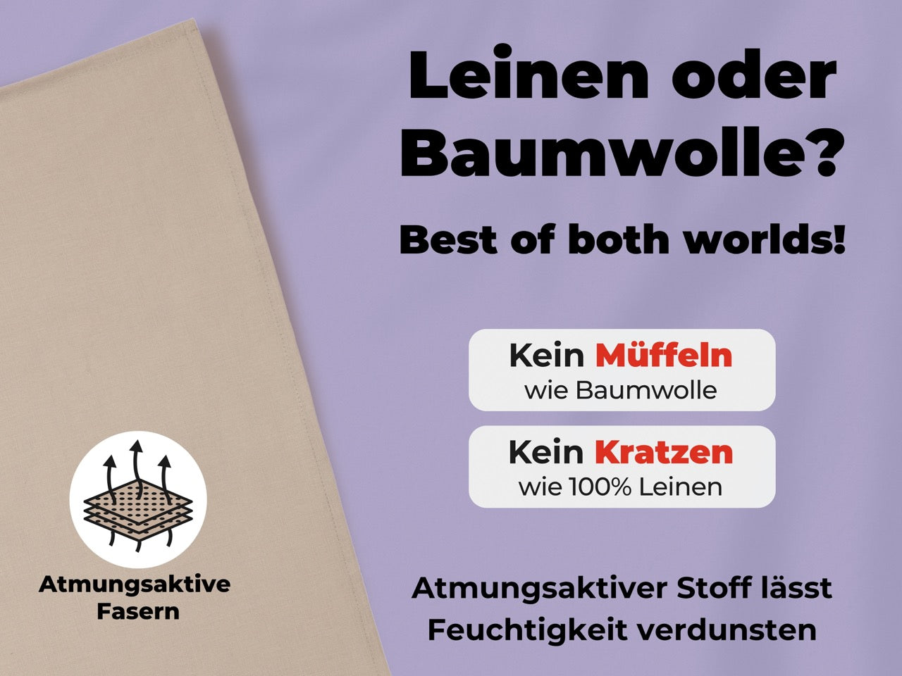 2x Geschirrtücher Halbleinen Beige & 3x Spüllappen Schwarz (Beige-Mix)
