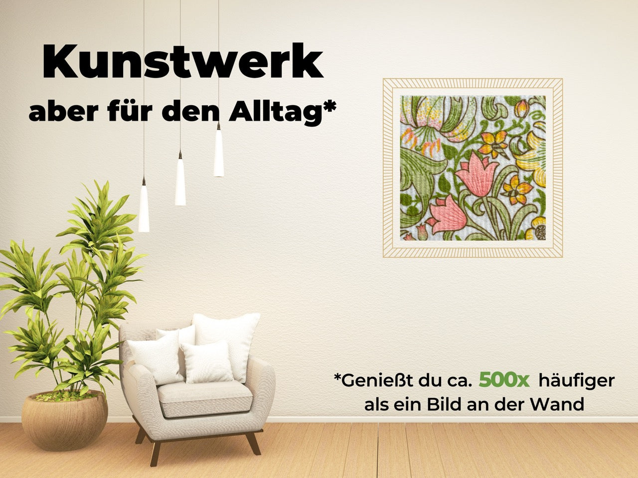 3x Art Spültücher waschbar - Original William Morris Golden Lily