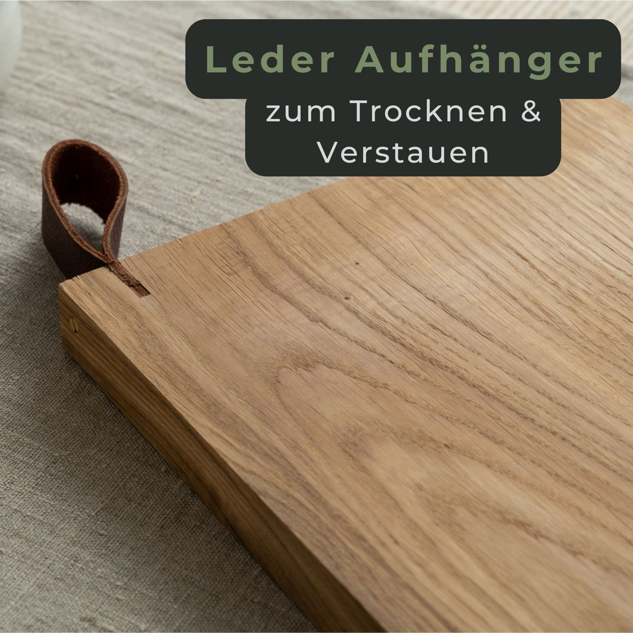 Schneidebrett Holz aus Eiche Massiv - einzigartige Holz Optik (40x27x3cm)