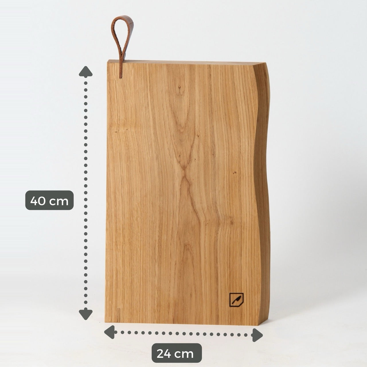 Schneidebrett Holz aus Eiche Massiv - einzigartige Holz Optik (40x27x3cm)