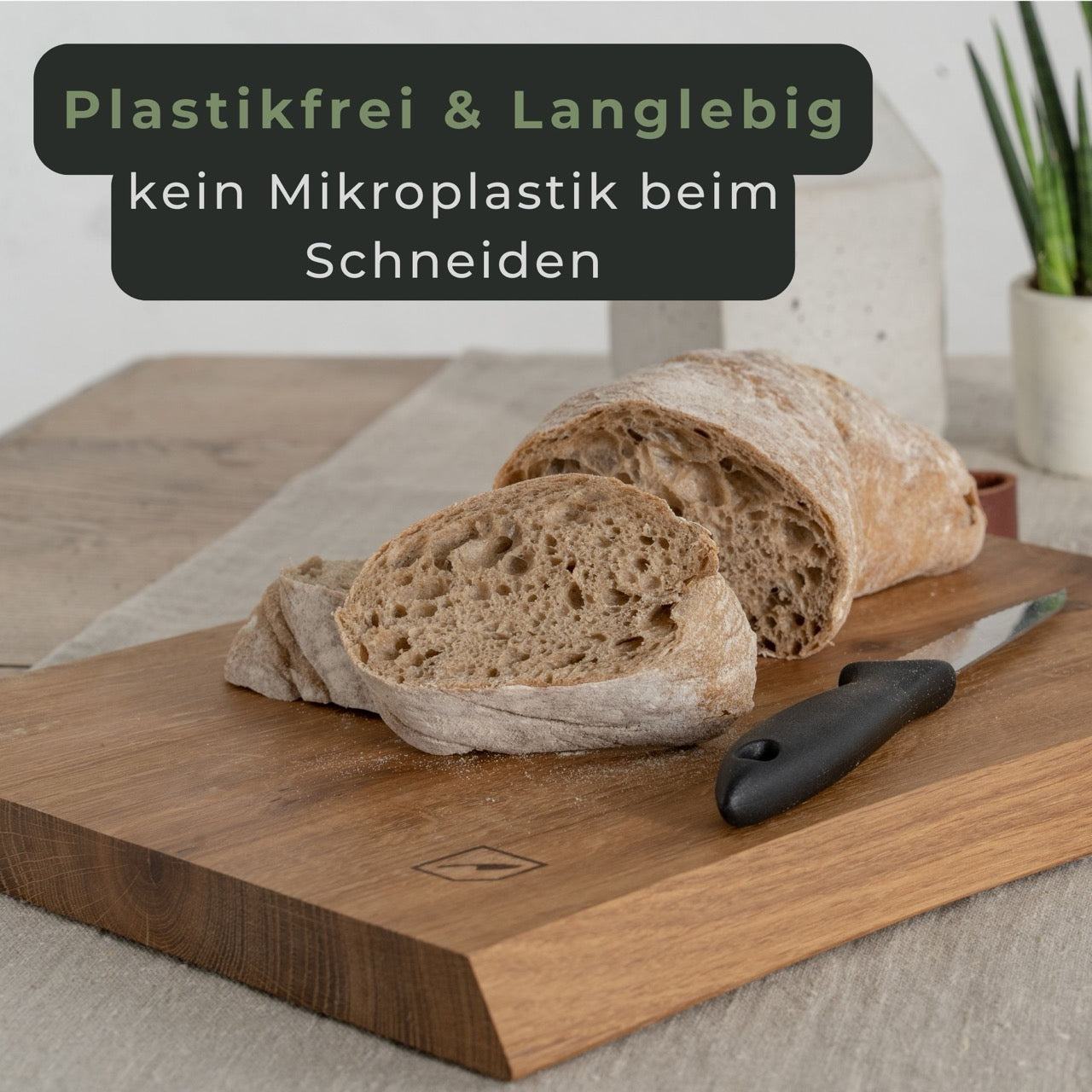 Schneidebrett Holz aus Eiche Massiv - einzigartige Holz Optik (40x27x3cm)