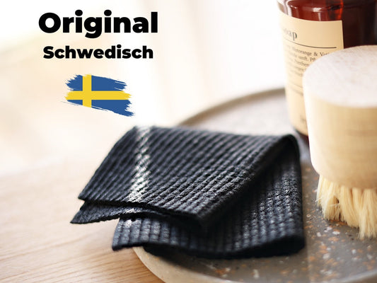 Geschenkset schwedische Spüllappen Schwarz (2x)