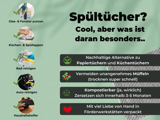 Spüllappen Forest Green Winter Edition - saugstarke Schwammtücher Plastikfrei