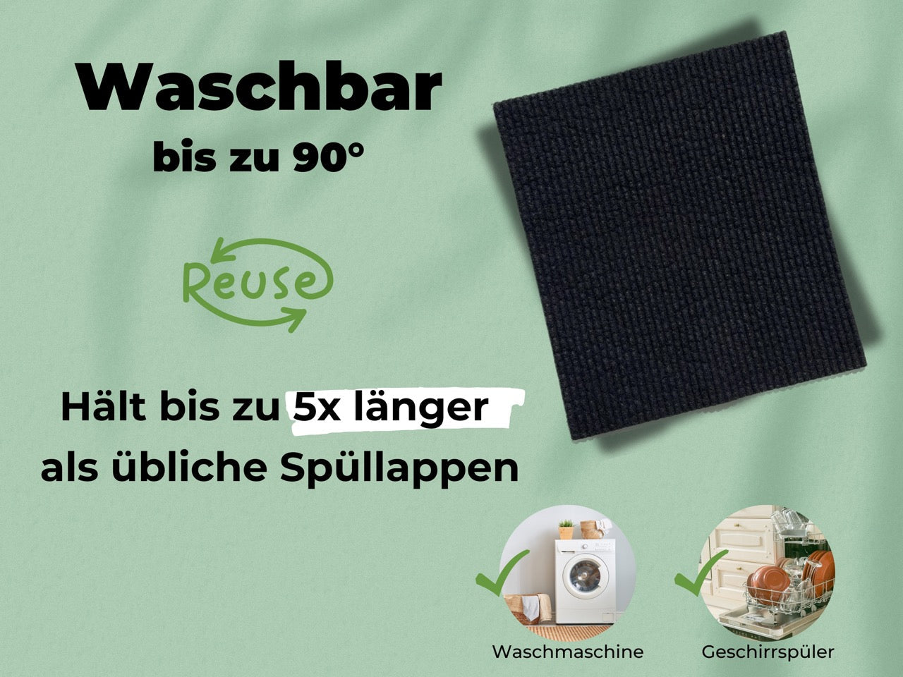 Geschenkset schwedische Spüllappen Schwarz (2x)