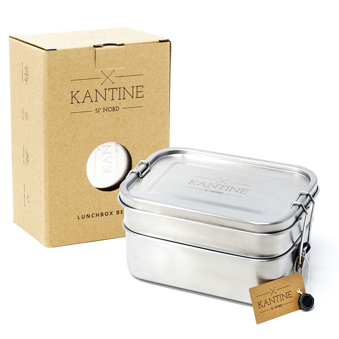 Auslaufsichere Edelstahl Brotdose Lunchbox Bento mit 2 Fächern und 1200 ml Fassungsvermögen